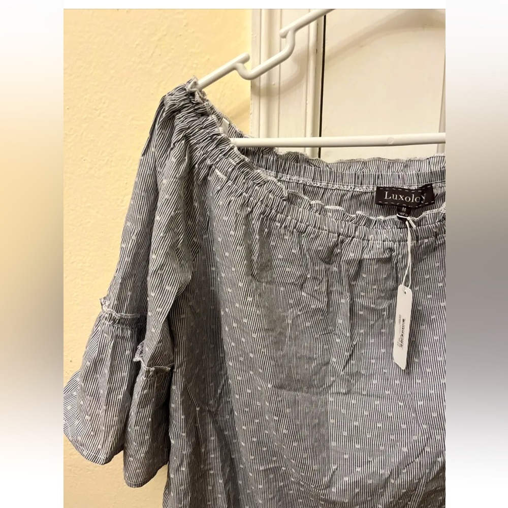 NWT smocked off the shoulder blouse